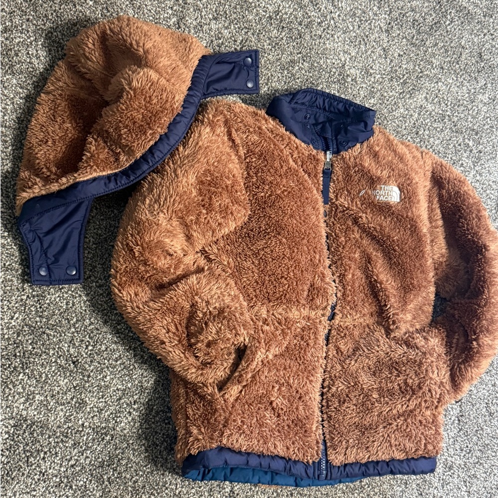 Cozy Brown Fleece Kids Jacket with Detachable Hood
